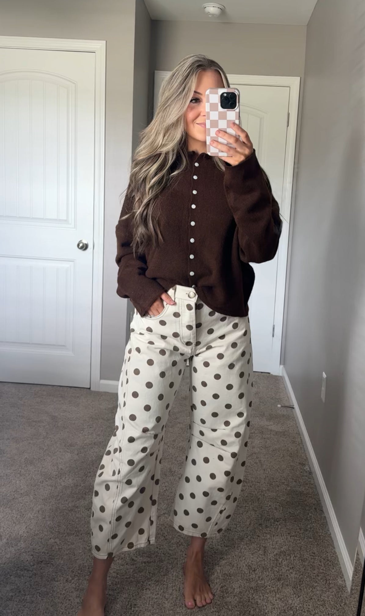 Polka Dot Barrel Denim