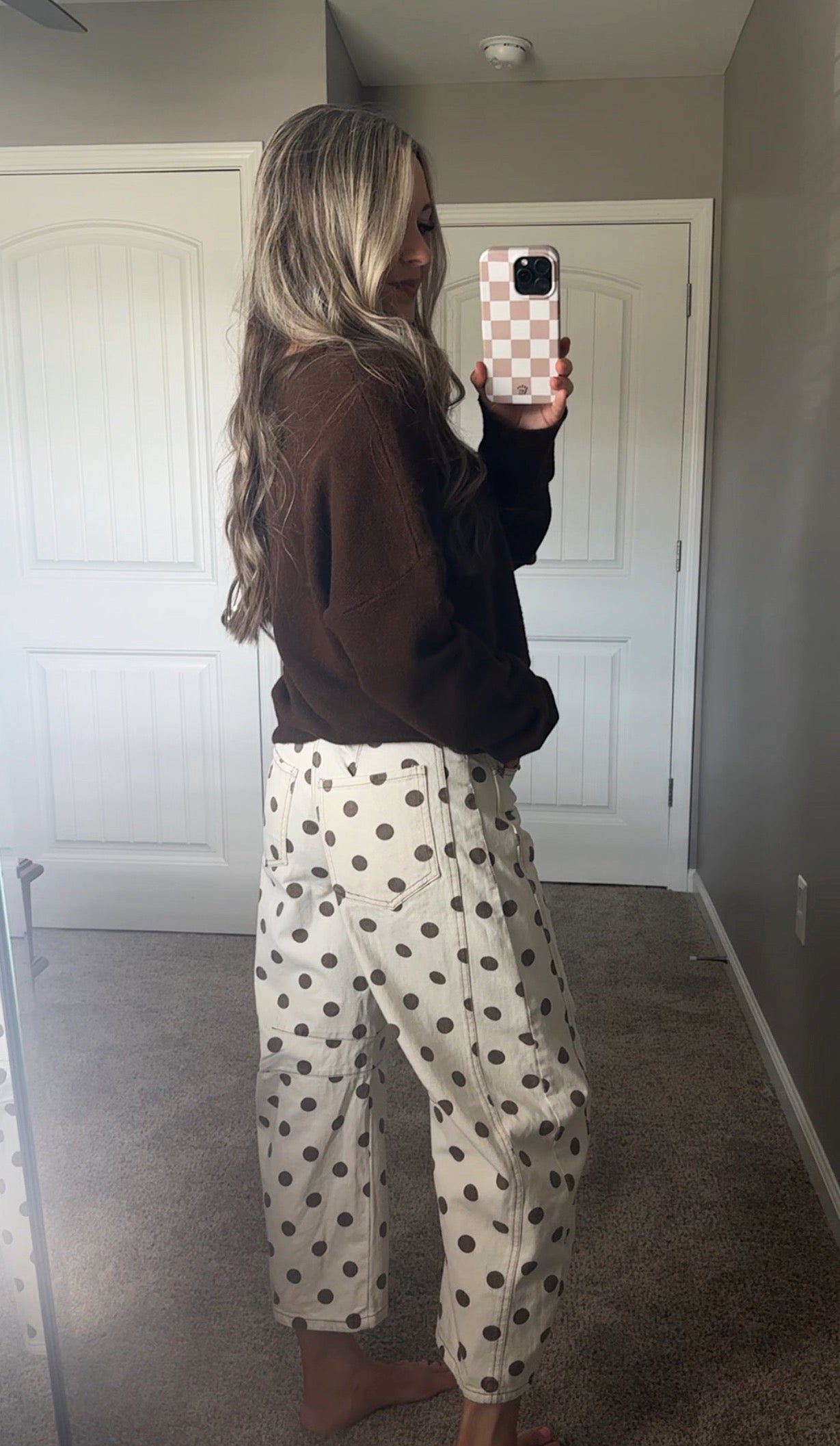 Polka Dot Barrel Denim