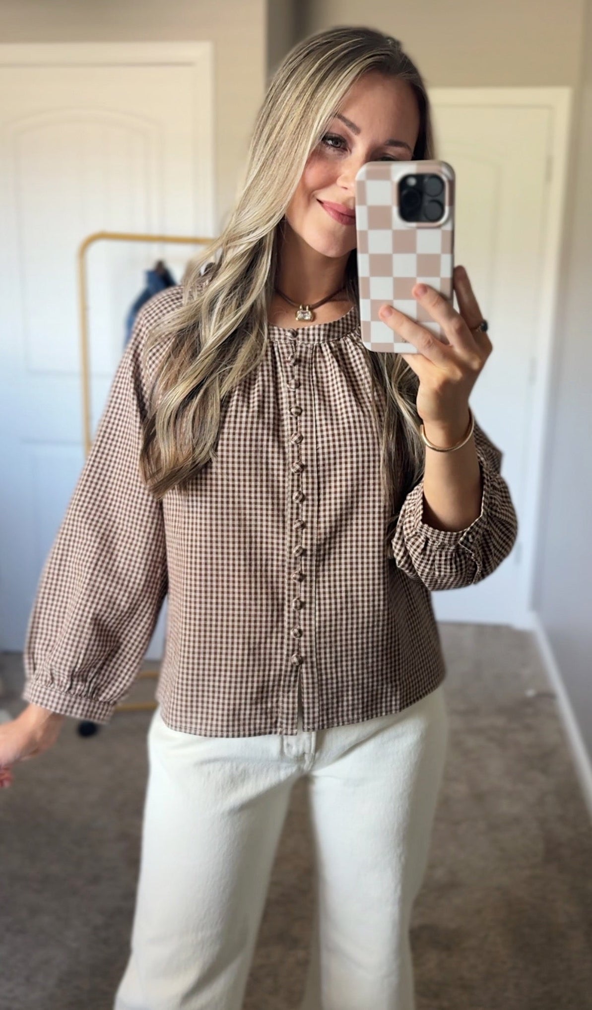 Cocoa Gingham Blouse