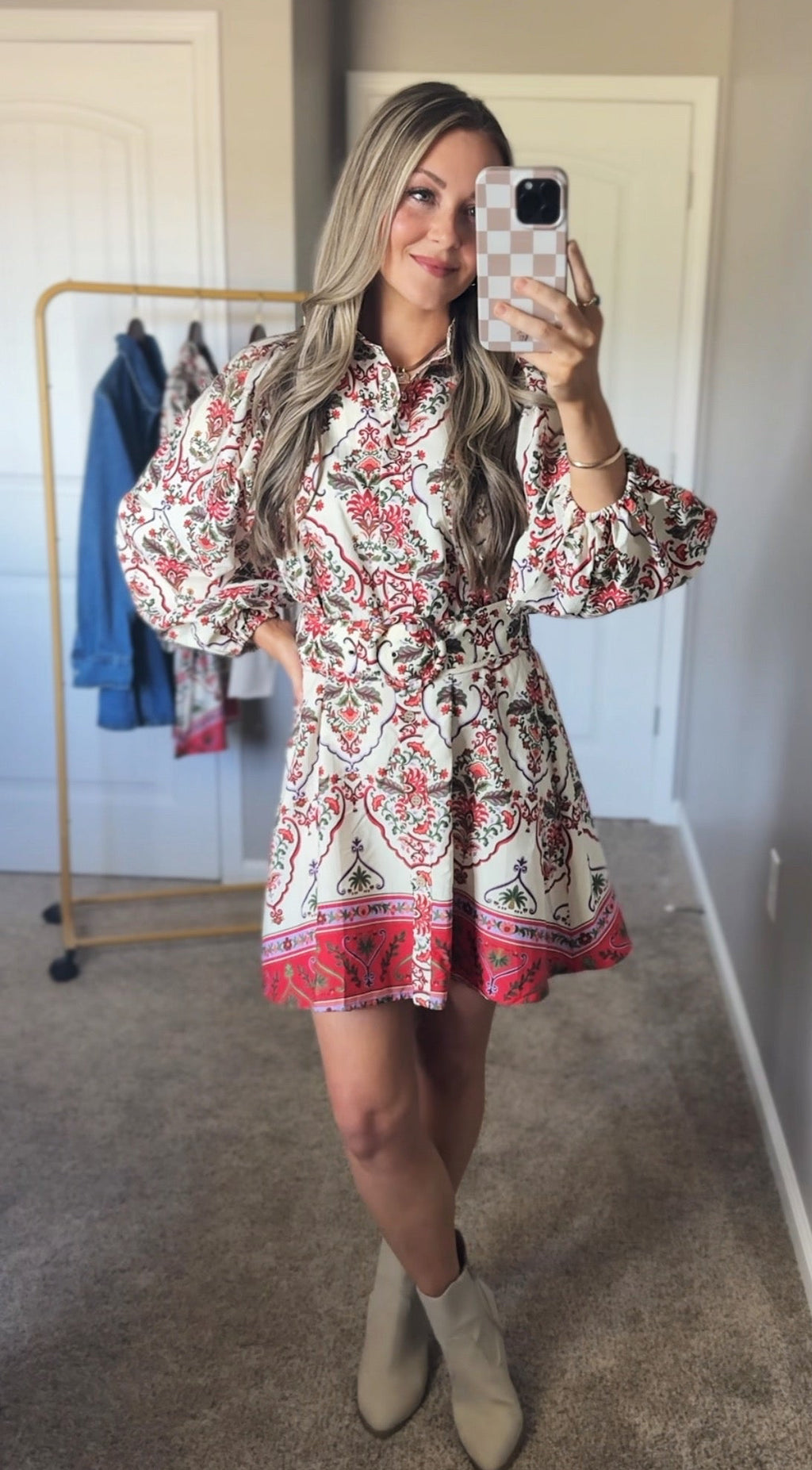 Paisley Bloom Mini Dress