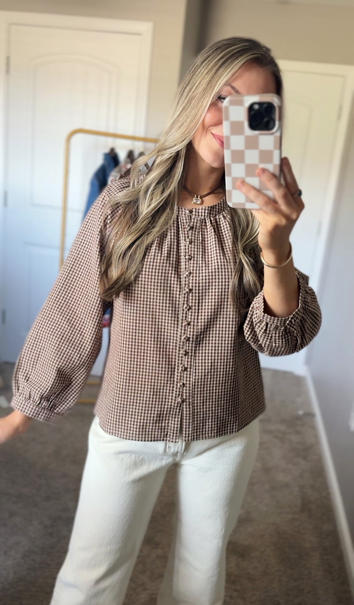 Cocoa Gingham Blouse