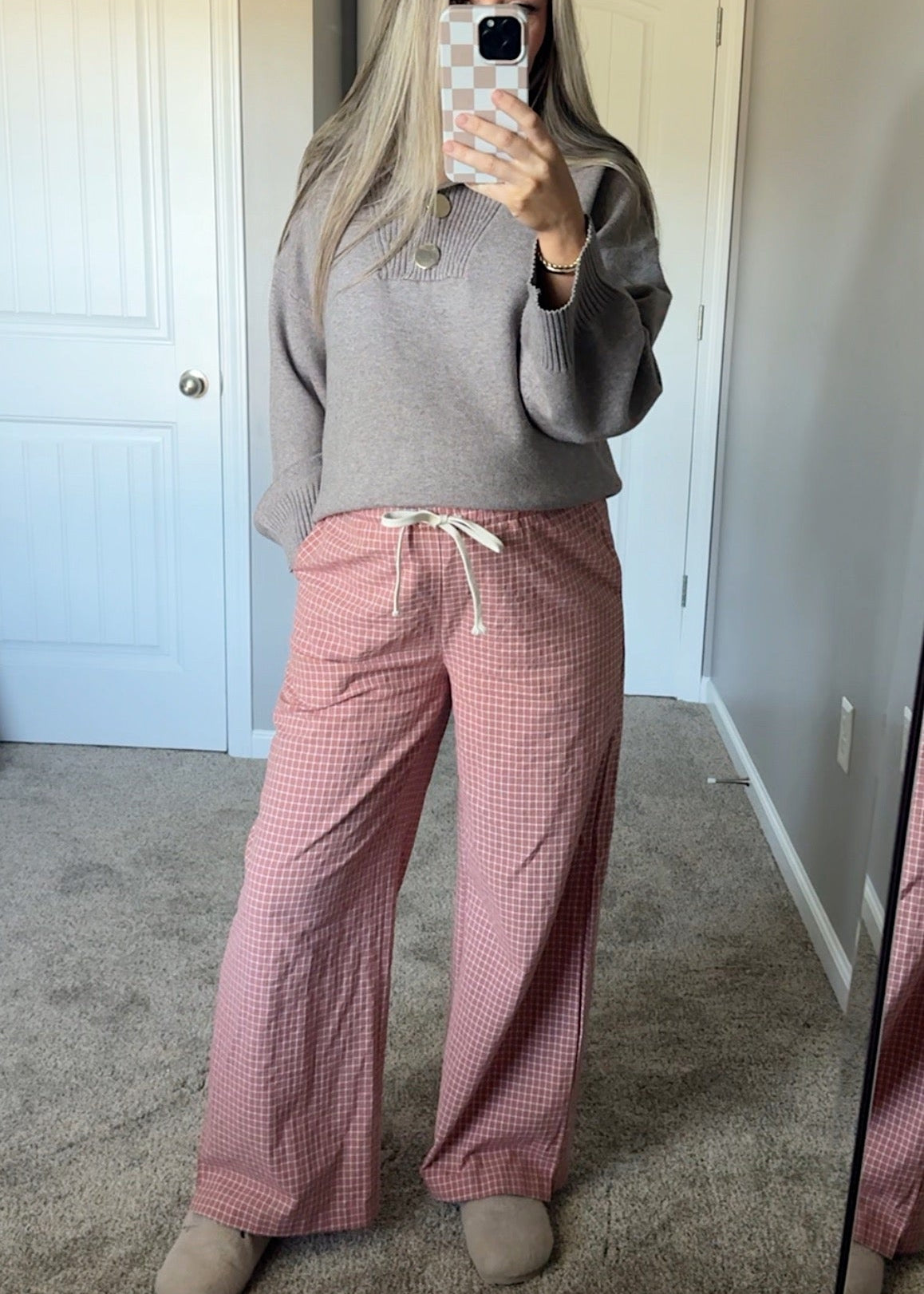 Rose Gingham Pants